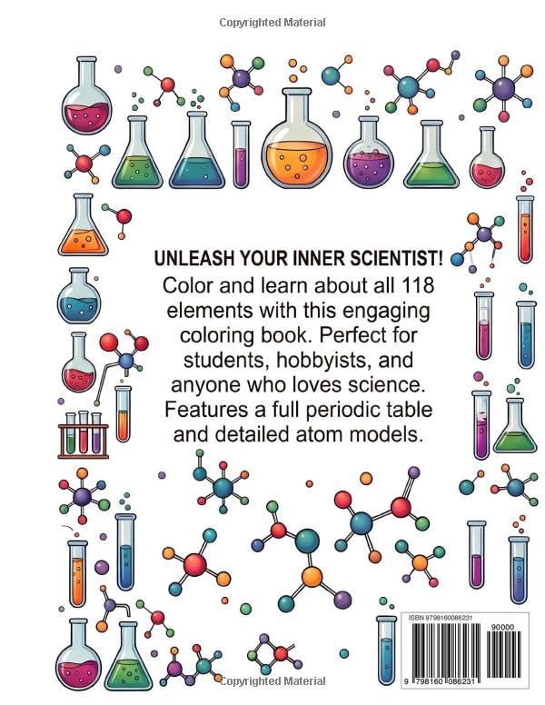 Sublime Joy: Decorate Periodic Table Elements, Black-and-White Interior (Middle & High School)