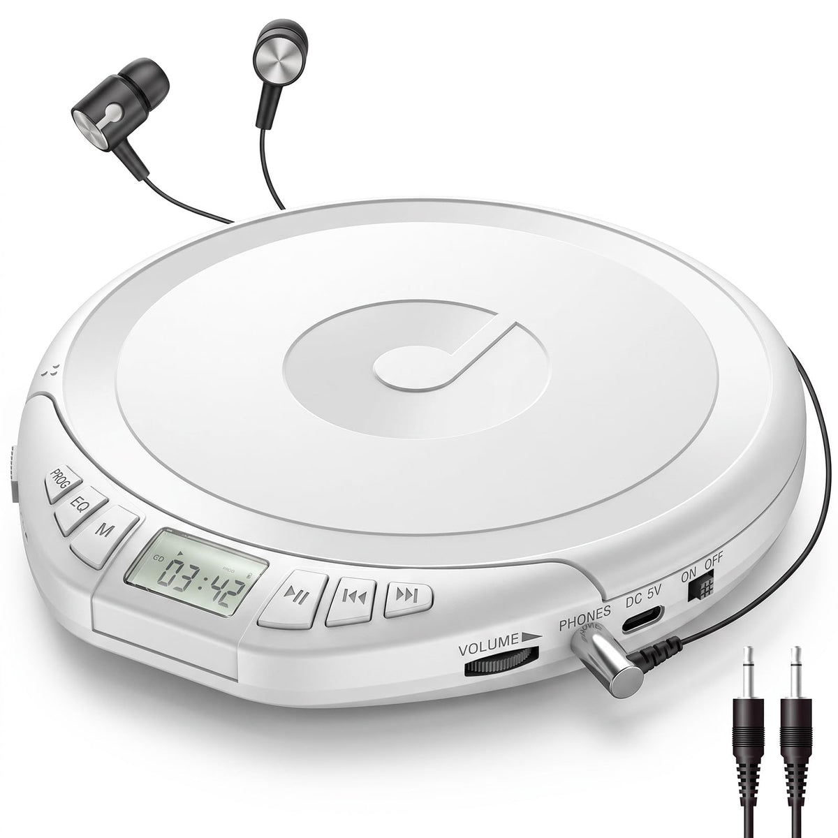 Gueray H-01 Portable CD Player with Earphones for Learning (K–12)