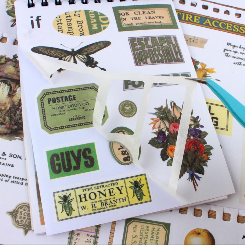 Dwpetzo: 4-Pack Vintage Ephemera Booklets for Junk Journaling – 60 Sheets Total
