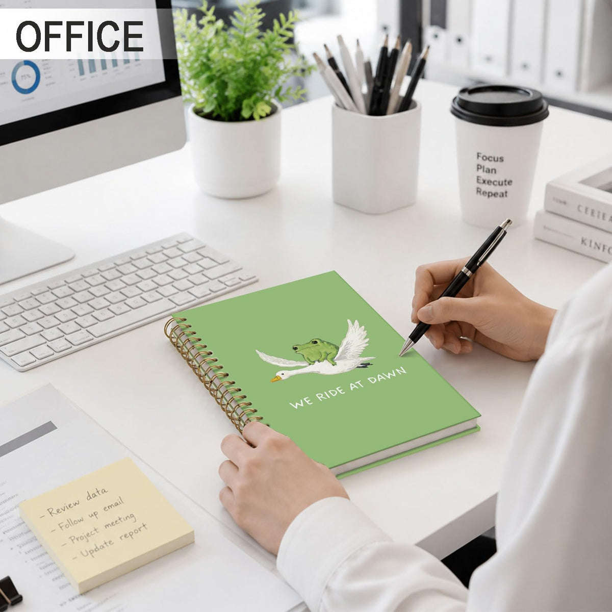 Frog Notebook, Frog Office Supplies, Cute Spiral Journal for Teens