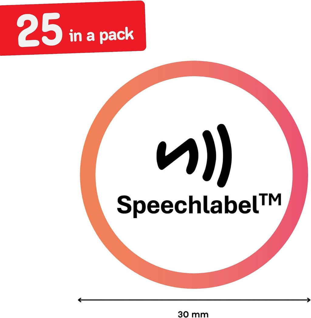 Hable SpeechLabel Recordable NFC Stickers - 25 Tap Audio Labels