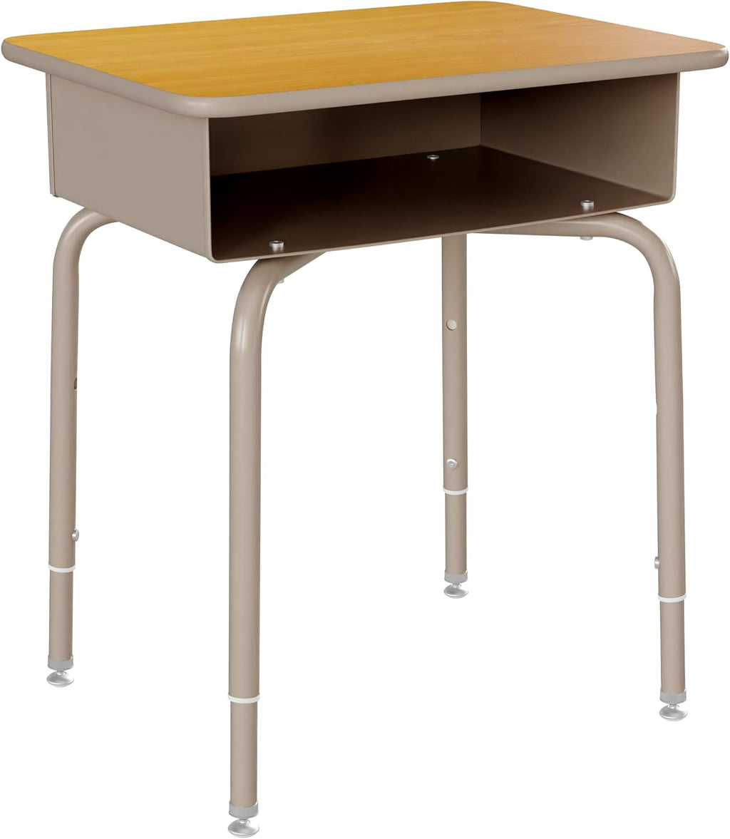 EMMA + OLIVER Adjustable Student Desk with Book Box
