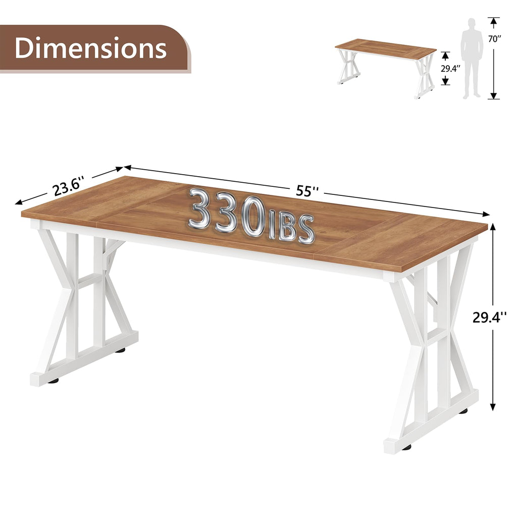 63" Large Computer Desk with Thickened Frame for Home Office, Living Room