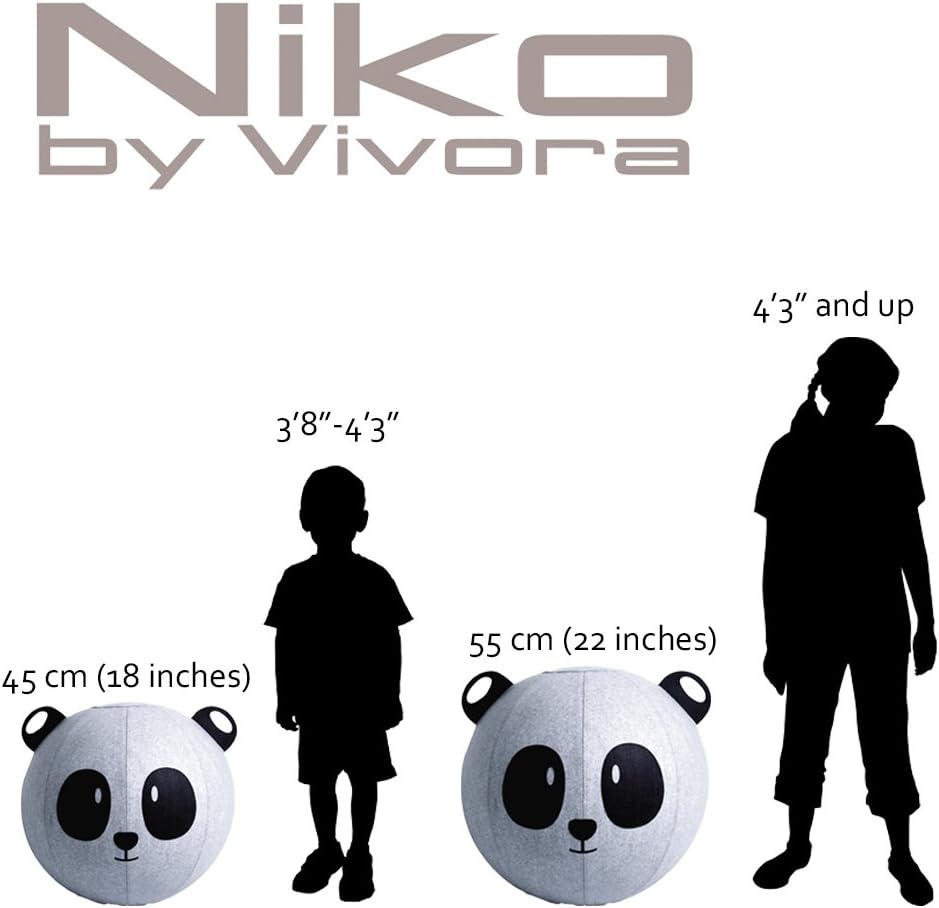 Vivora Niko - Sitting Ball Chair for Office and Home, Lightweight Self-Standing Ergonomic Posture Activating Exercise Ball Solution with Handle & Cover, Classroom & Yoga
