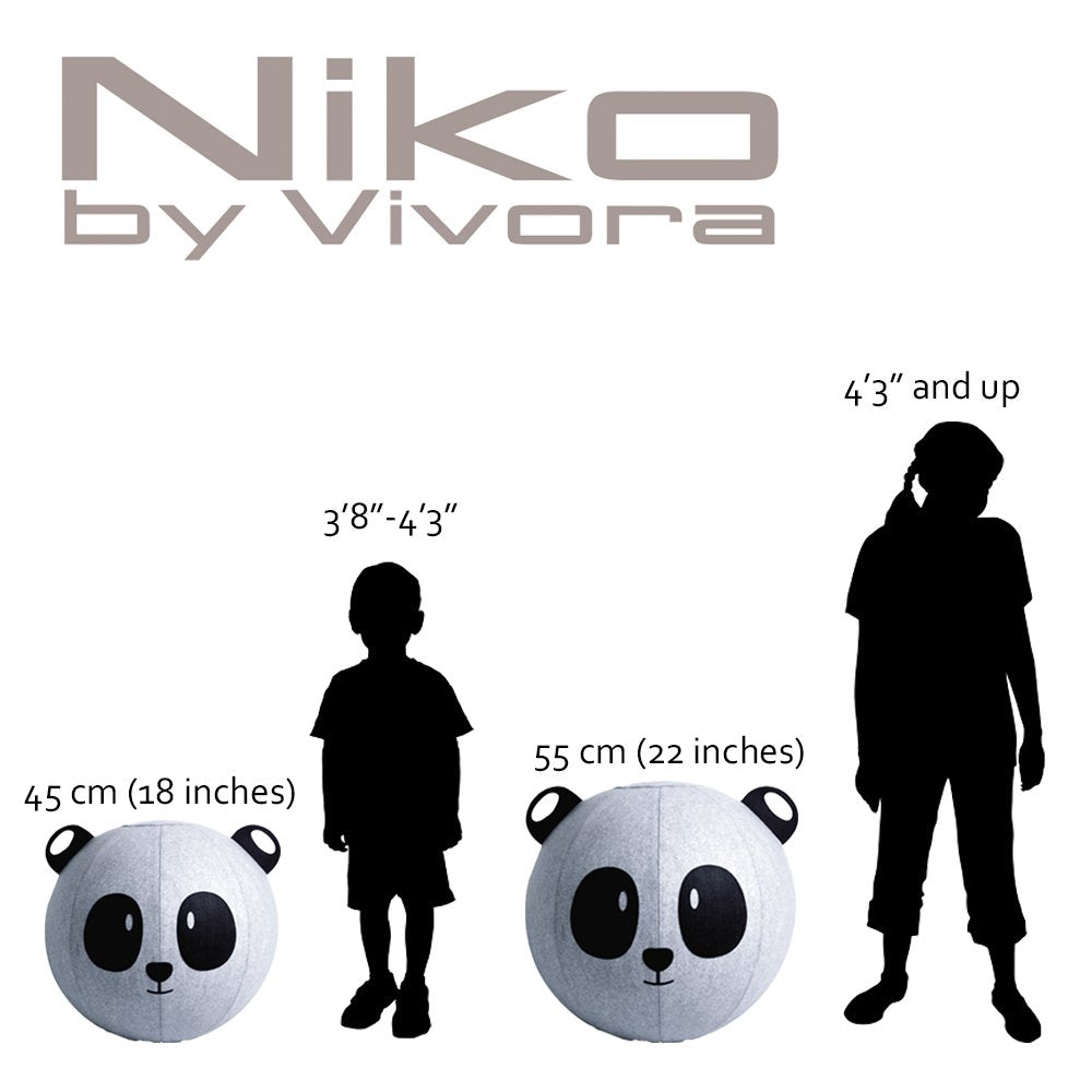 Vivora Niko - Sitting Ball Chair for Office and Home, Lightweight Self-Standing Ergonomic Posture Activating Exercise Ball Solution with Handle & Cover, Classroom & Yoga