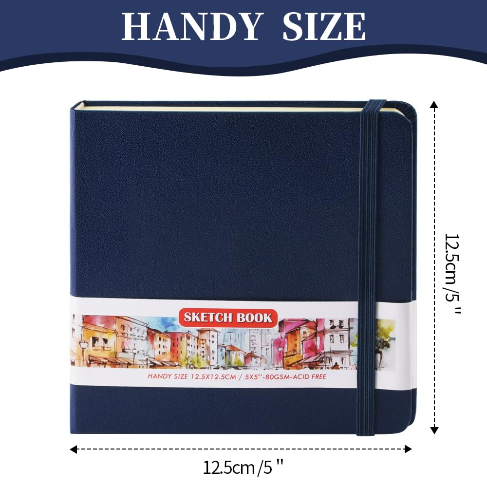 E-WEICHEN Hardcover Art Sketchbook – 100 Pages, 80 GSM Acid-Free Paper | PU Leather & Cloth Cover Options