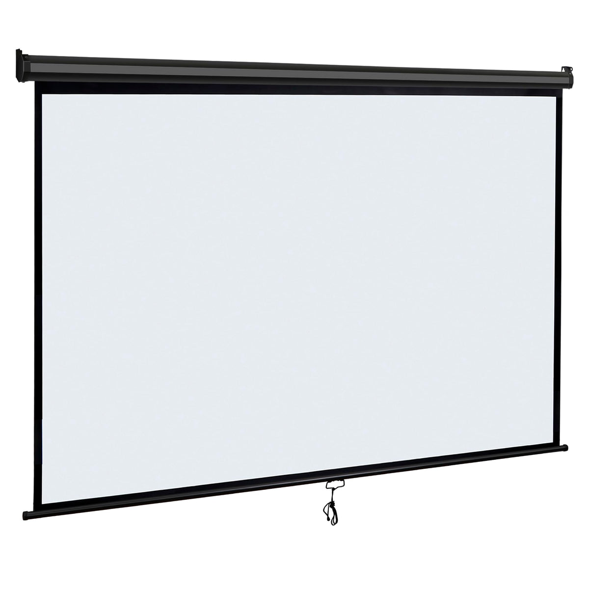 80 Inch Projection Screen, Outdoor Indoor 16:9 HD Foldable Manual Pull Down Projector Screen for Movie Home Backyard Theater Cinema Office Video Game, White