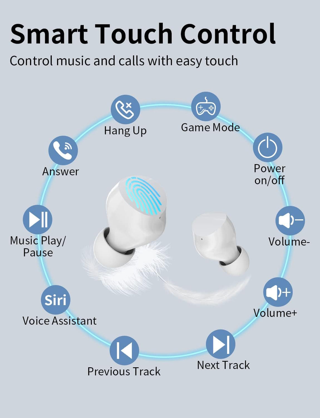 Wireless Earbuds for Kids, Headphones with Cute Panda Charging Case with Mic, Noise Cancelling,Typ-C, 3D Stereo Waterproof Bluetooth Buds for Sport & Outwork,3 x Ear caps(S,M,L)
