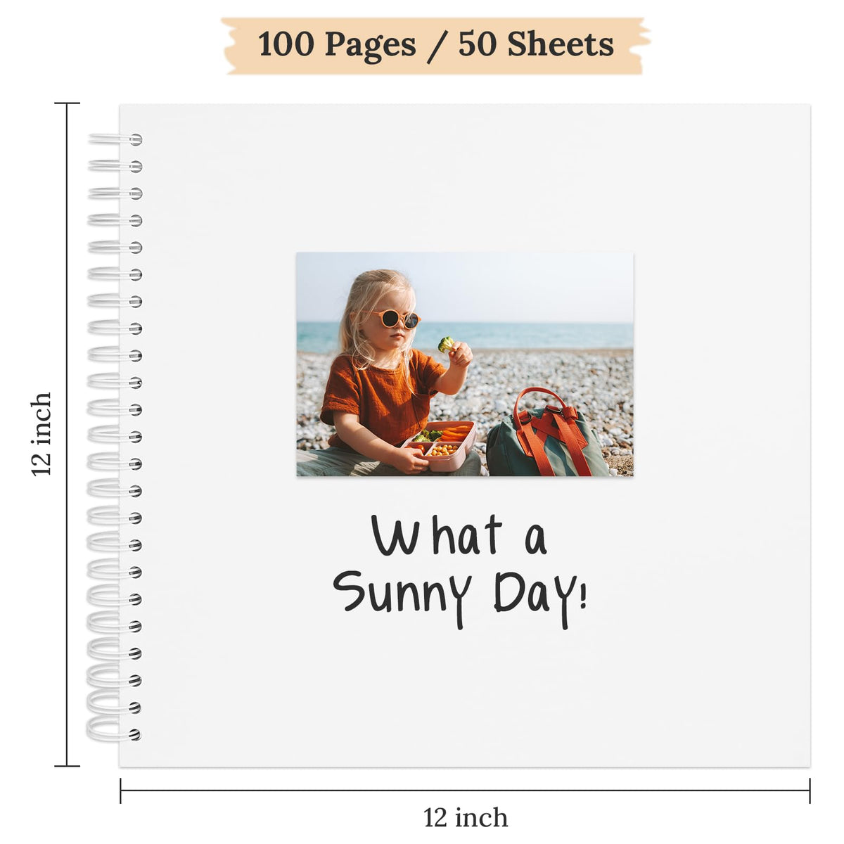 Polaroid Scrapbook Photo Album 7"x7" 20 Sheets 40 Pages Kraft Paper Khaki