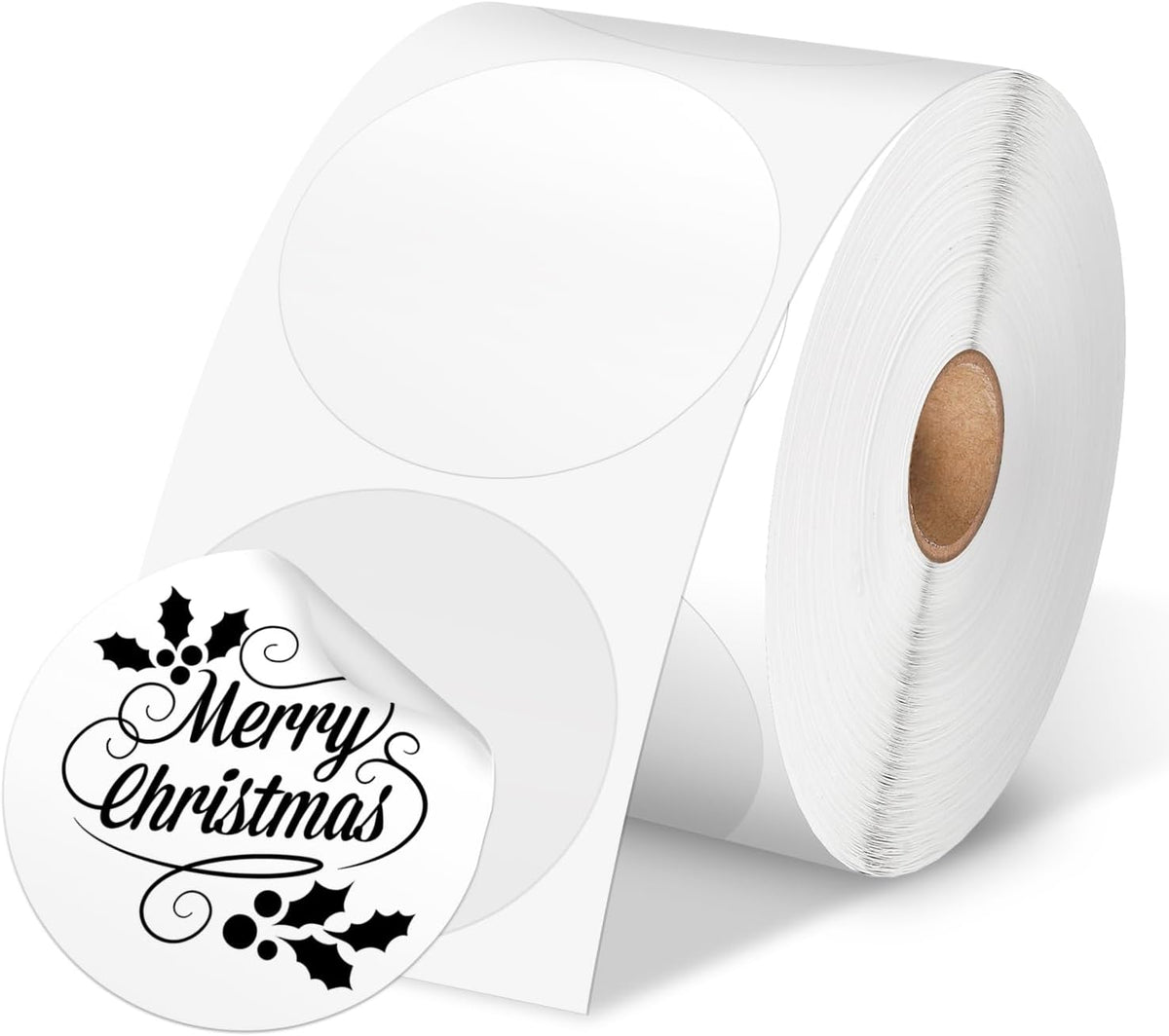 Phomemo: 2x2 White Circle Thermal Labels, 750/Roll — Compatible with 241BT Printer