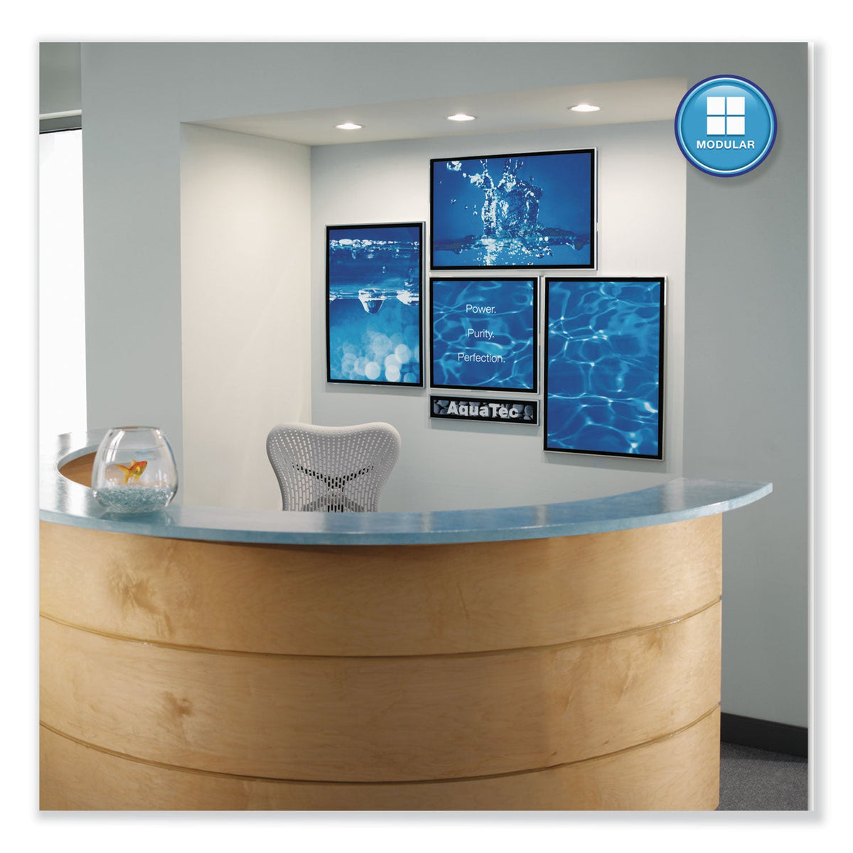 Quartet Matrix Magnetic Boards, Painted Steel, 23 x 23, White, Aluminum Frame