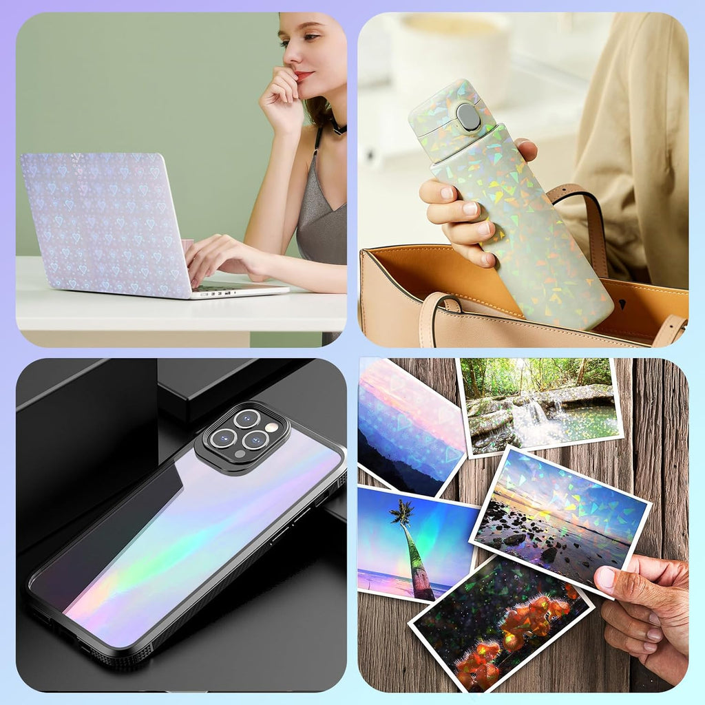 36 Sheets Holographic Laminate Sheets Transparent Holographic Sticker