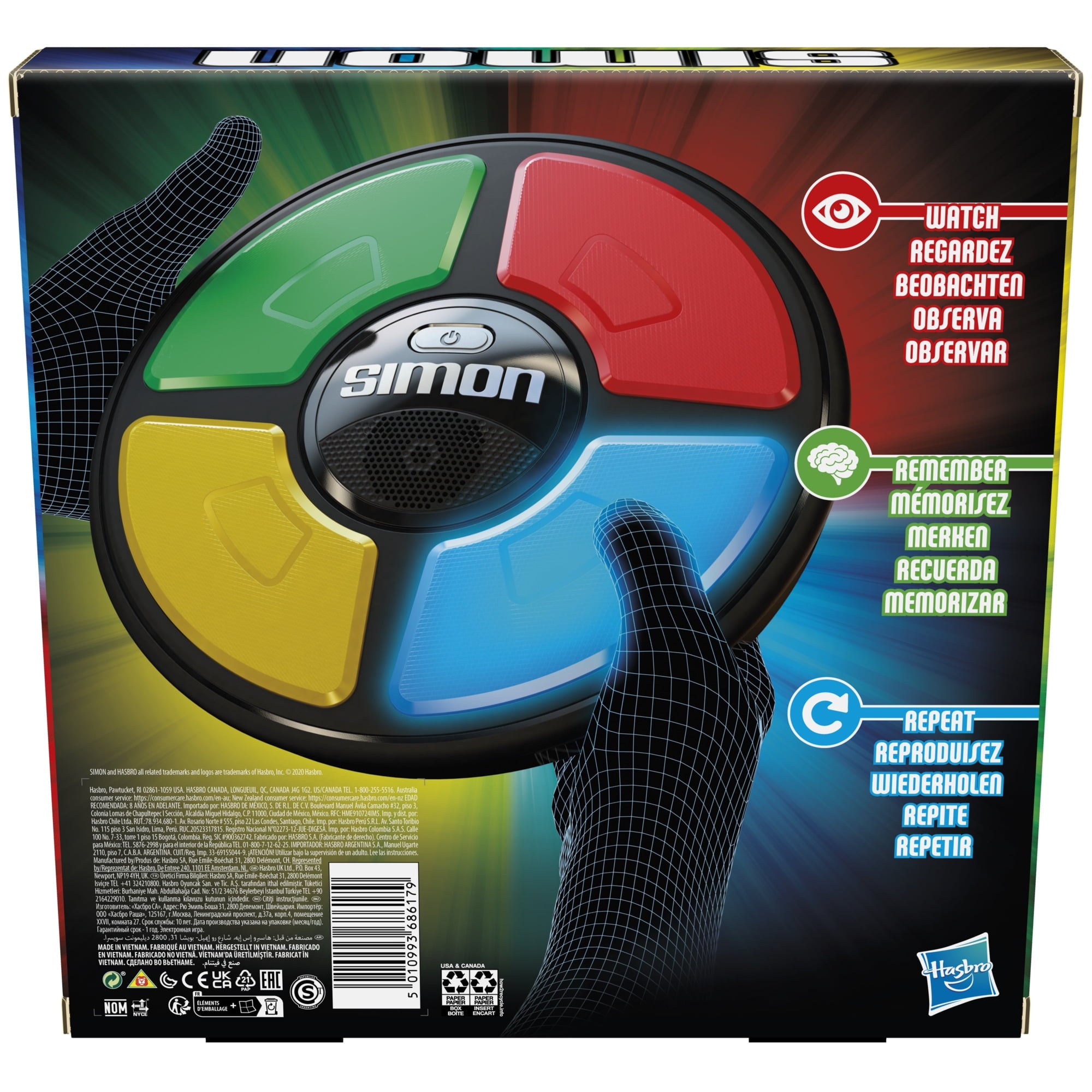 Simon Game, Electronic Memory Game, for Kids Ages 8 and up, for 1 Play