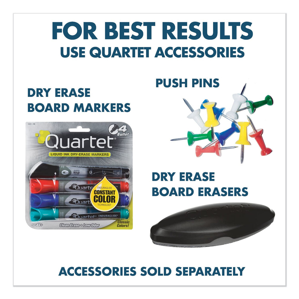 Quartet Bulletin/Dry-Erase Board, Melamine/Cork, 48 x 36, White/Brown, Oak Finish Frame