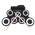 9-Pad Roll-Up Electronic Drum Practice Pad with Headphone Jack — Portable Foldable Drum Kit