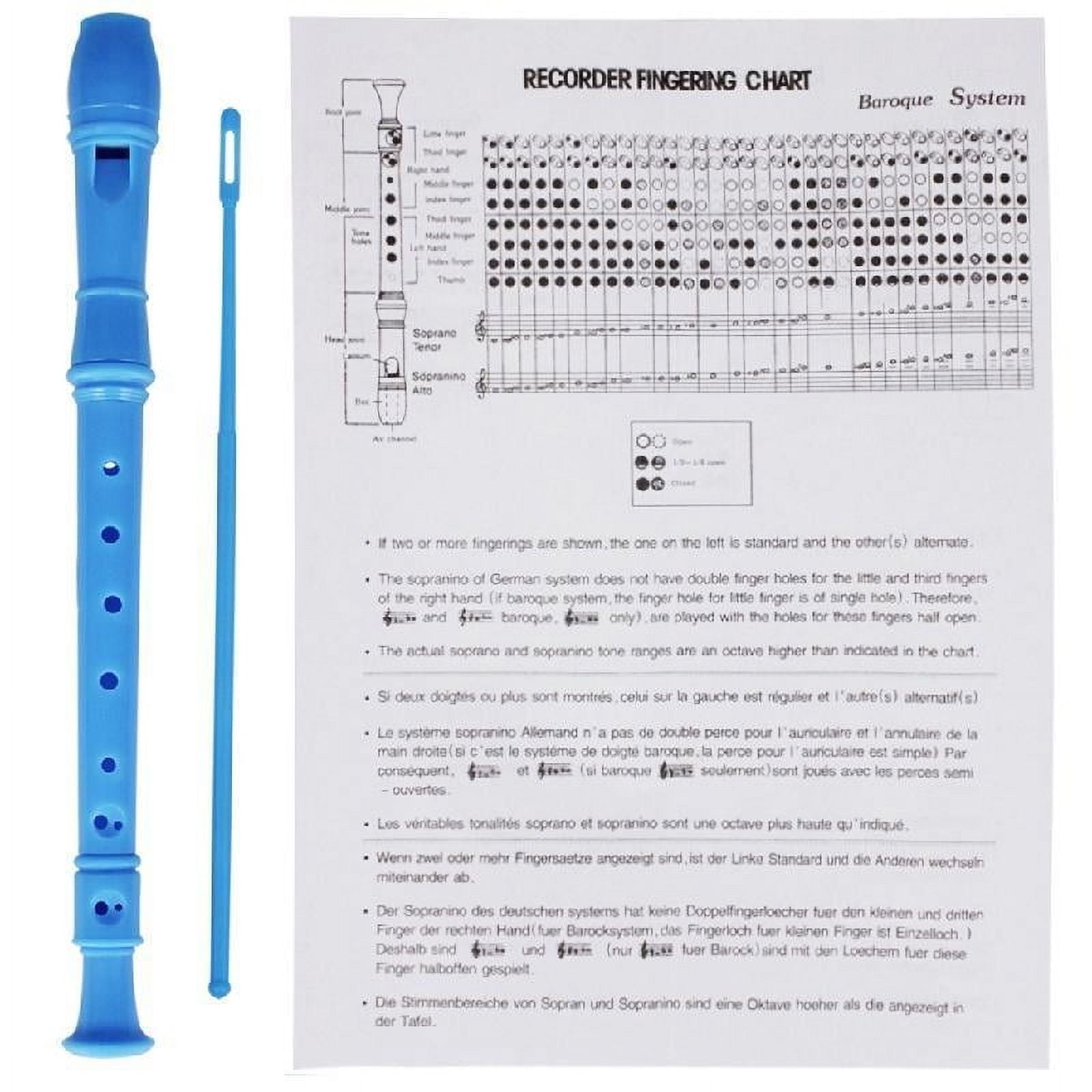 SIEYIO Treble Flute 8 Hole Soprano Recorder Clarinet with Cleaning Rod