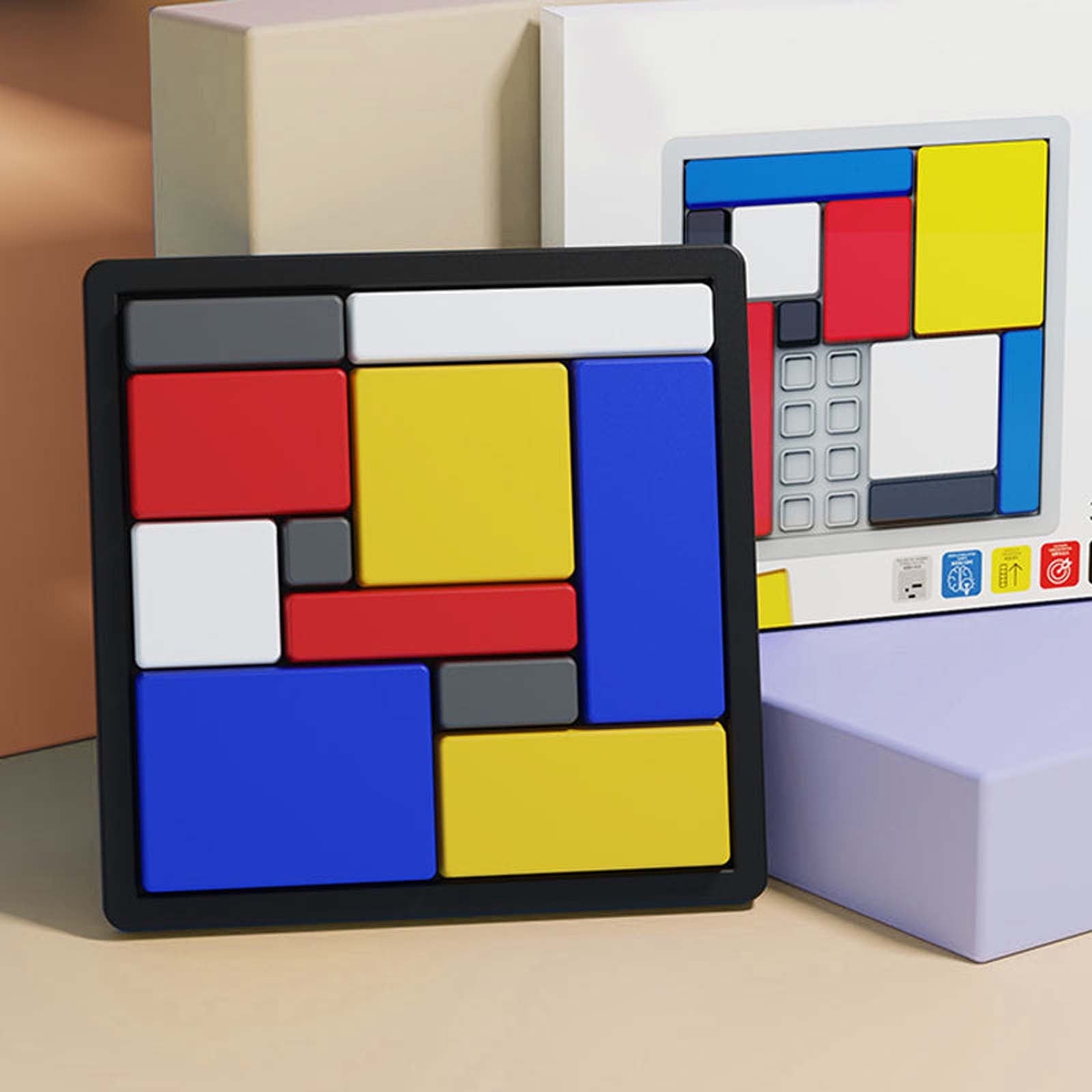 Coollooc Geometric Block Jigsaw Puzzle Game, Puzzle Blocks Tangram Bra
