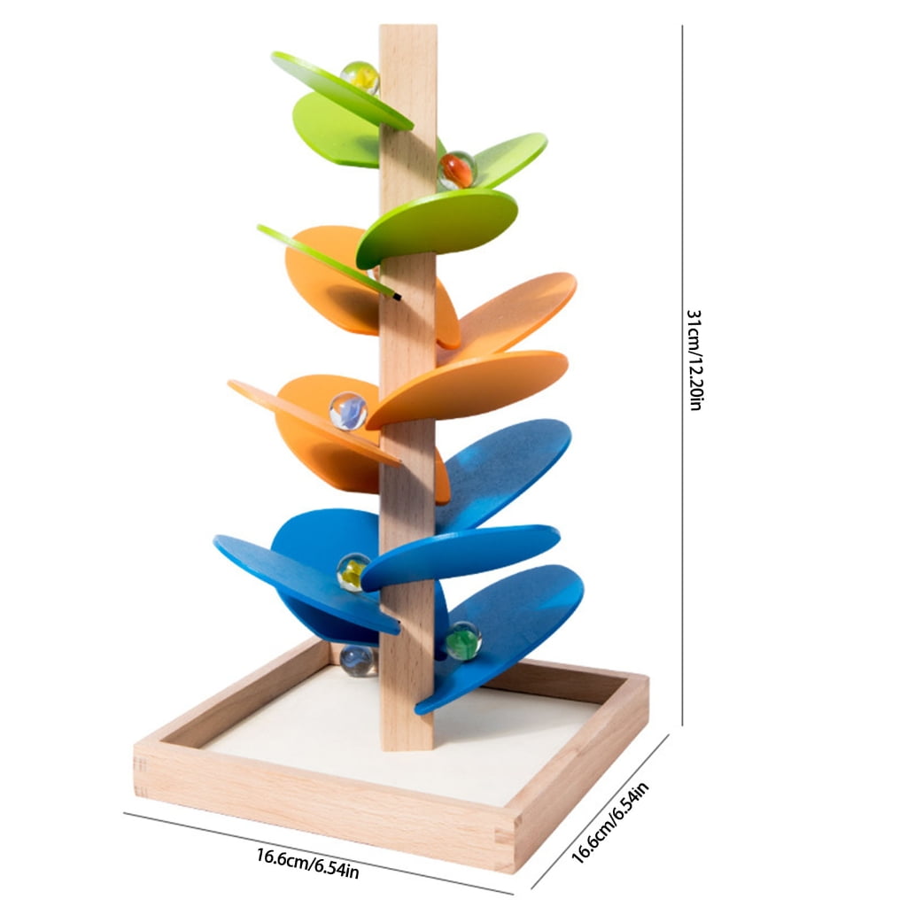 lanema Rainbow Music Tree Toy Wooden Ball Drop For Kids Educational Le