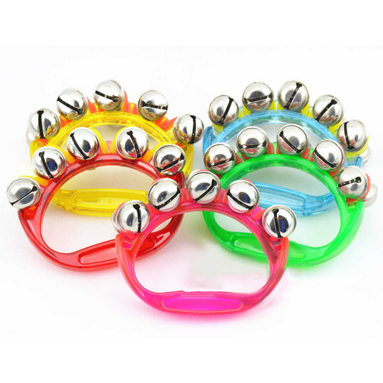 SDJMa Multicolor Handle Wooden Bells 5 Jingle Bells Baby Kids Children