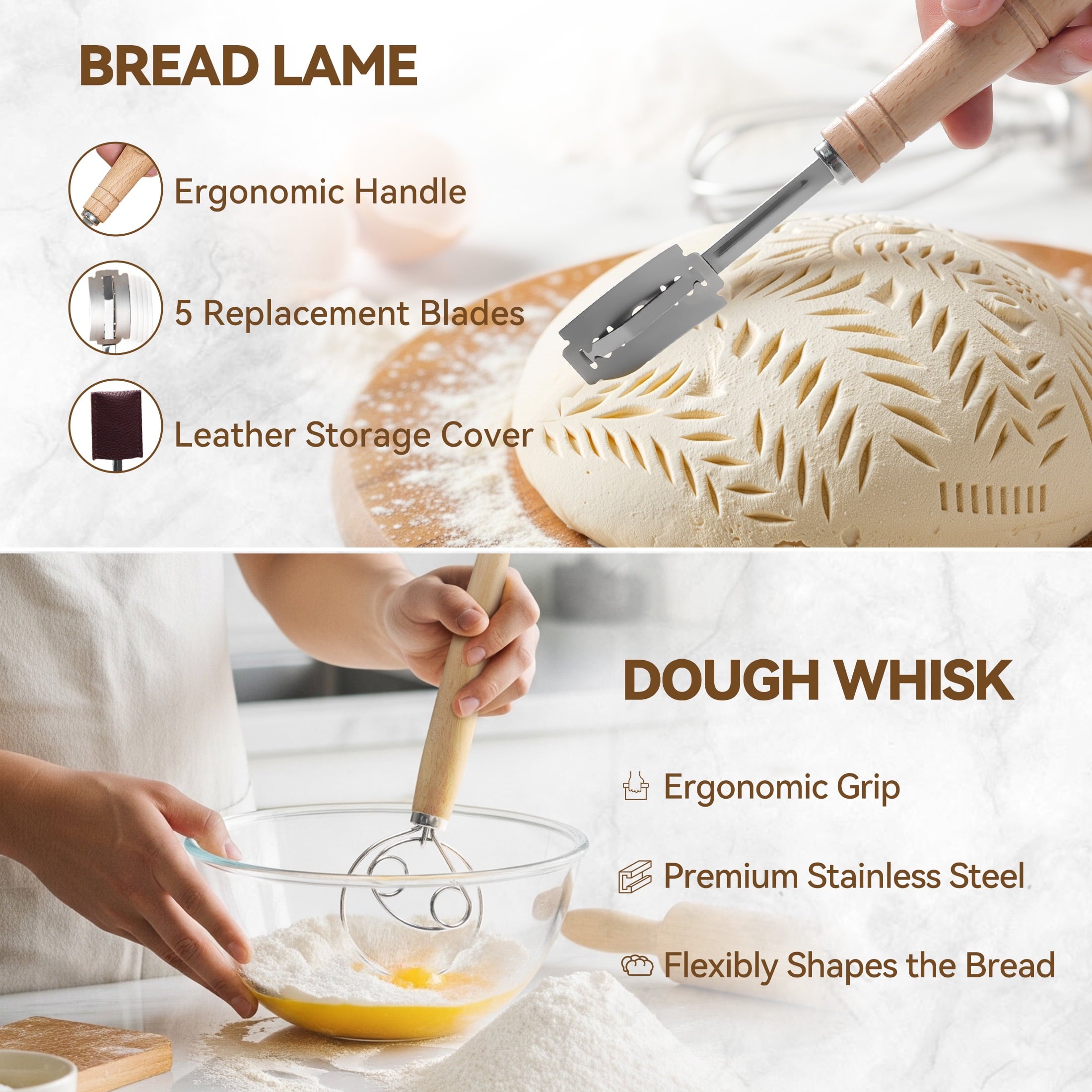 Kikcoin Bread Proofing Basket, 9 Inch Round Sourdough Proofing Basket