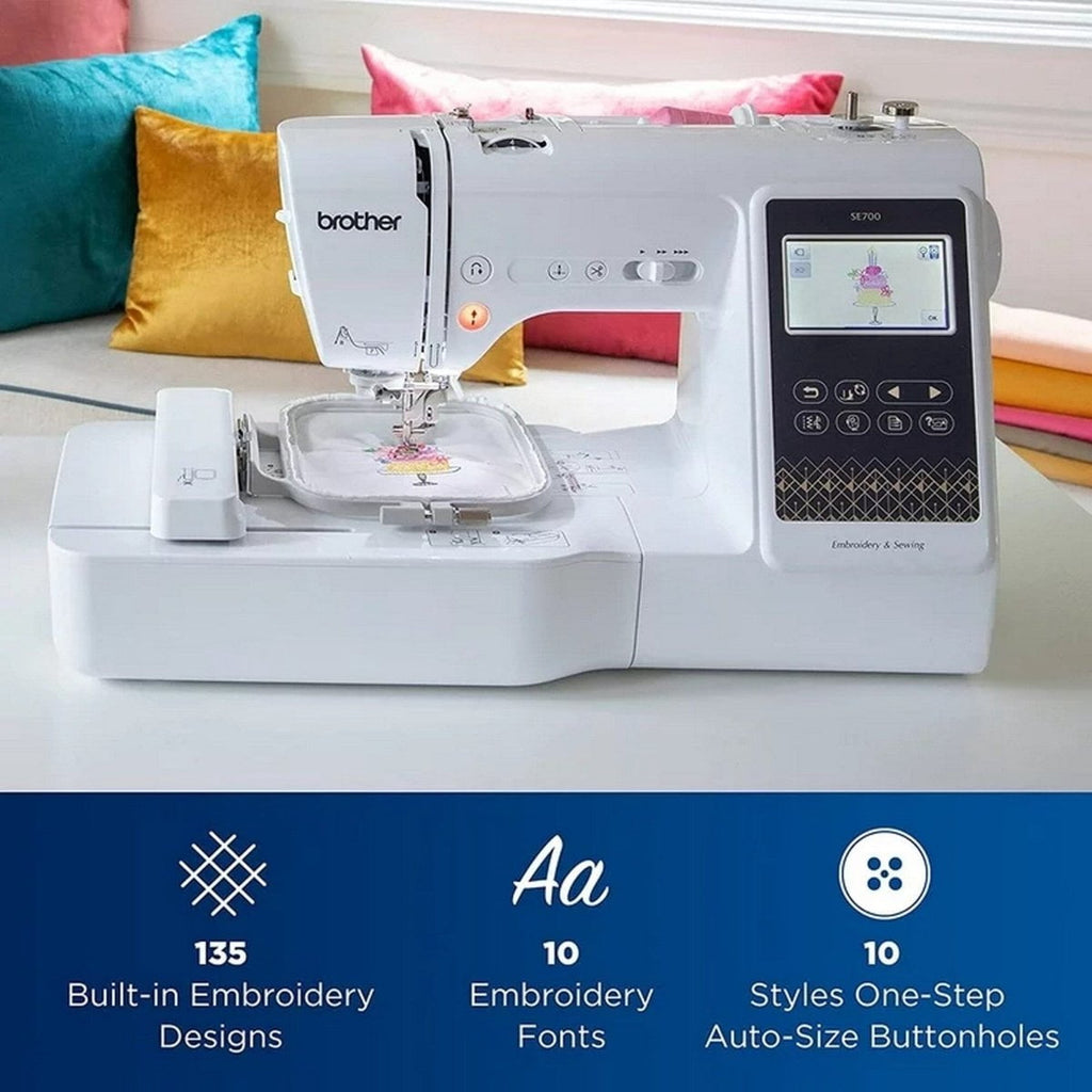 Brother SE700 Embroidery & Sewing Machine w/ 4" x 4" Hoop & 40+ Access