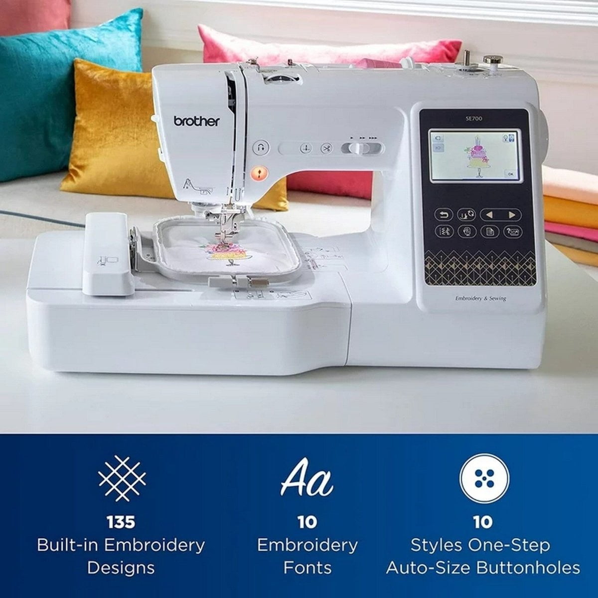 Brother SE700 Embroidery & Sewing Machine w/ 4" x 4" Hoop & 40+ Access