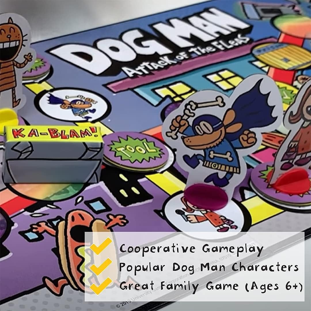 University Games | Dog Man Attack of The FLEAS Cooperative Board Game