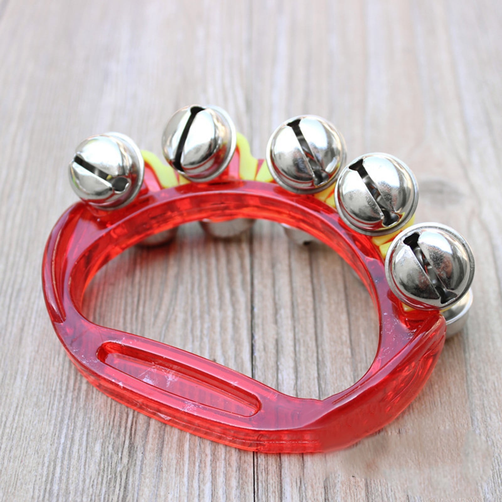 SDJMa Multicolor Handle Wooden Bells 5 Jingle Bells Baby Kids Children