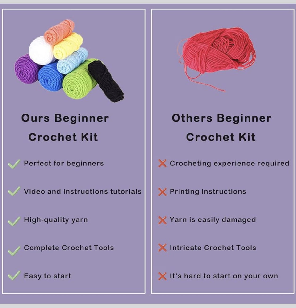 Crochet Kit for Beginners, 3 Animal Pattern Beginner Crochet Kits,Knit