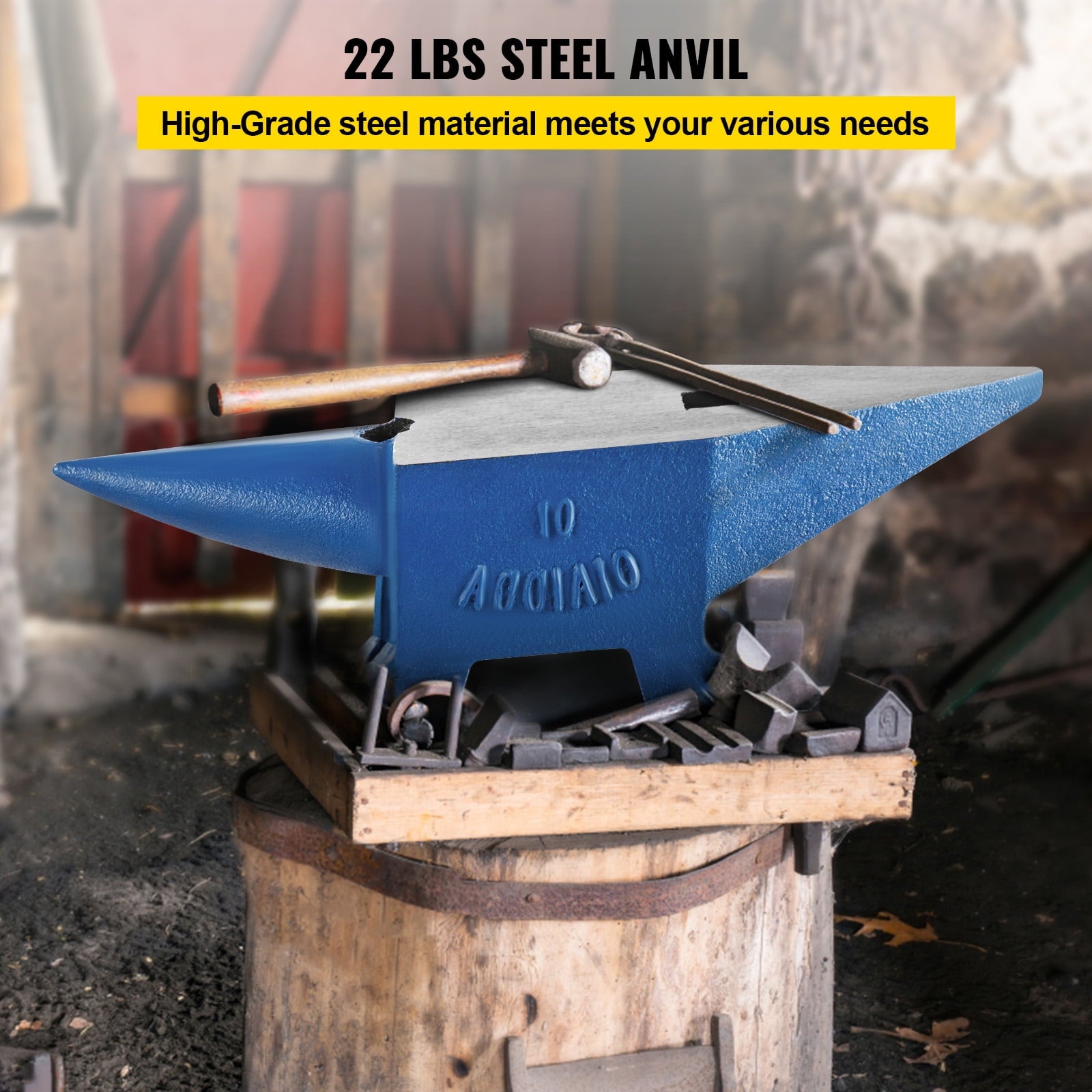 KFFKFF Single Horn Anvil 22Lbs Steel Anvil Blacksmith for Sale Forge S
