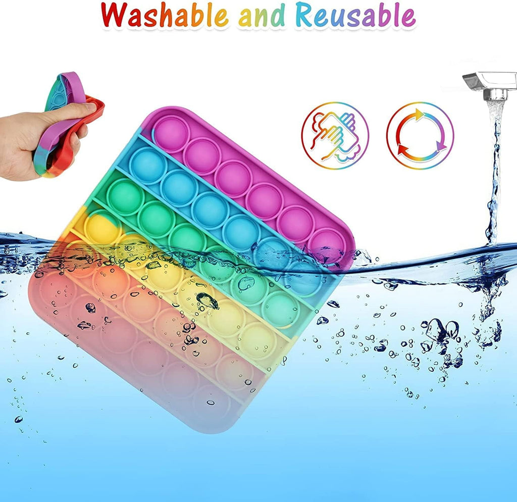 Q&Q Basics 3 Pop Push Fidget Toy, Bubble It Sensory Stress Ball, Multi
