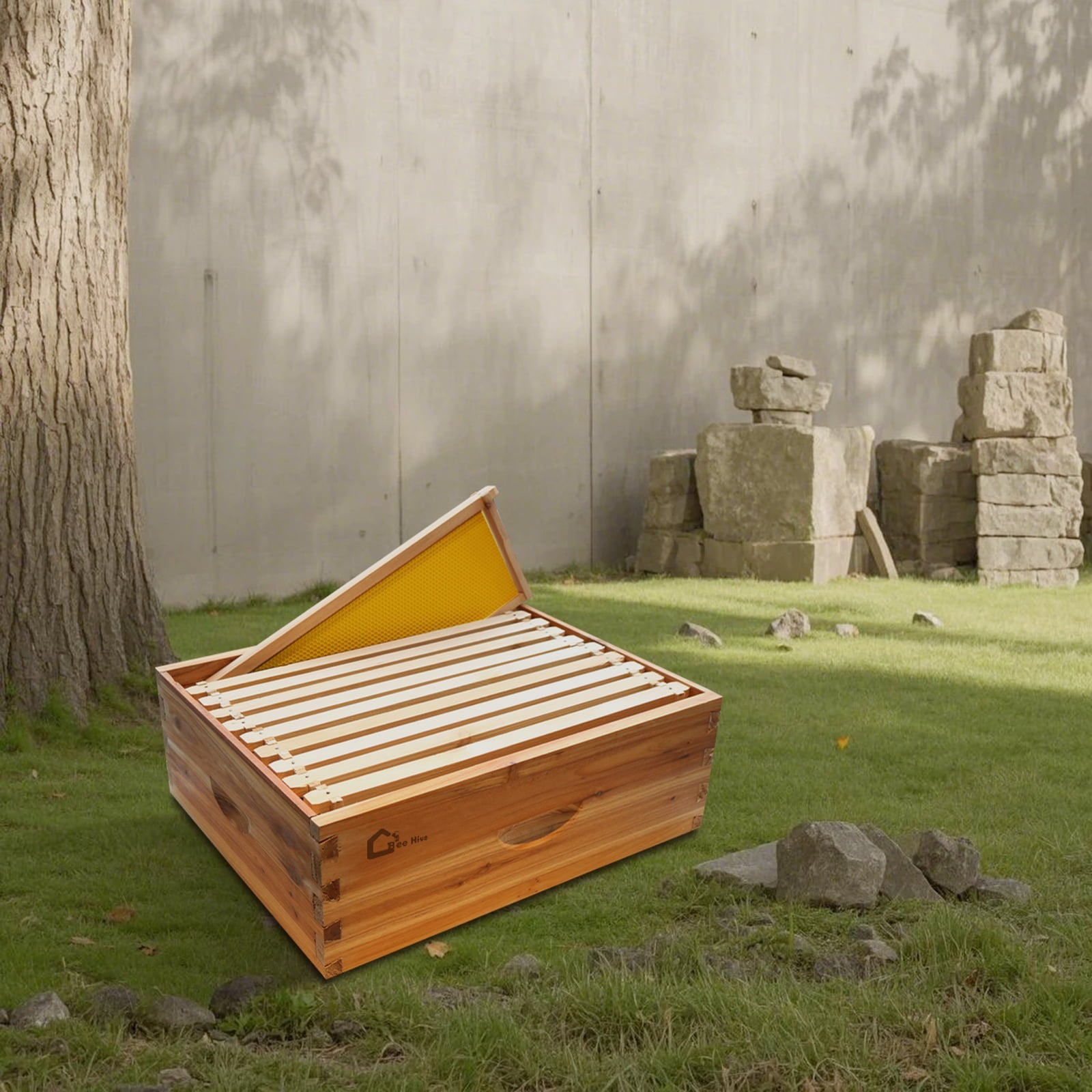 Garderth 10 Frame Beehive,Bee Hive,Weatherproof Cedar Wood Beehive,Pre