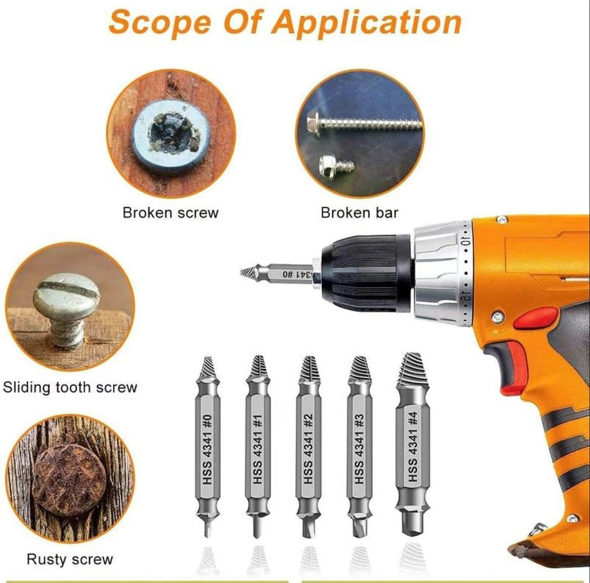GripOut Screw Extractor Set