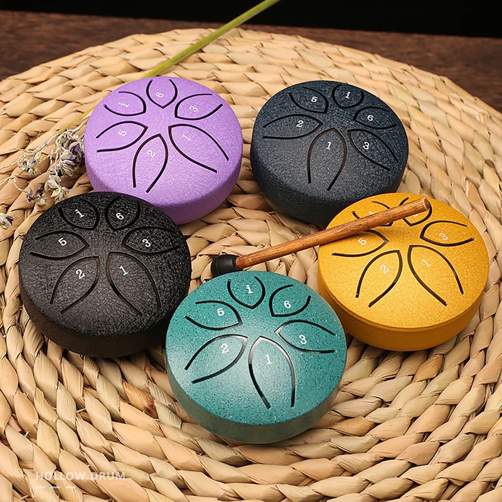 Qocolhg Outdoor Musical Rain Drums, 3 inch 6 Tone C Key Steel Tongue D