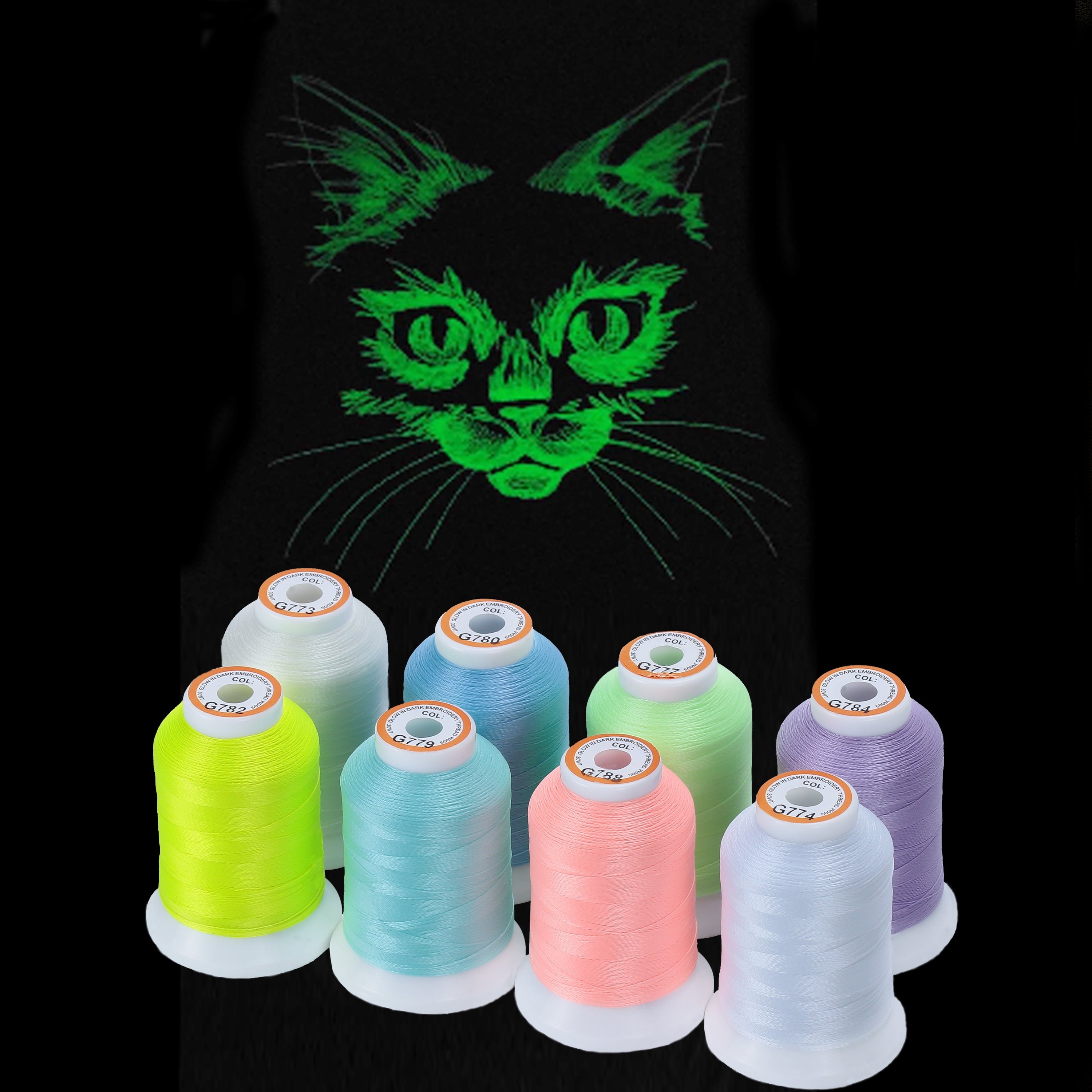New brothread 8 Colors Luminary Glow in The Dark Embroidery Machine Th