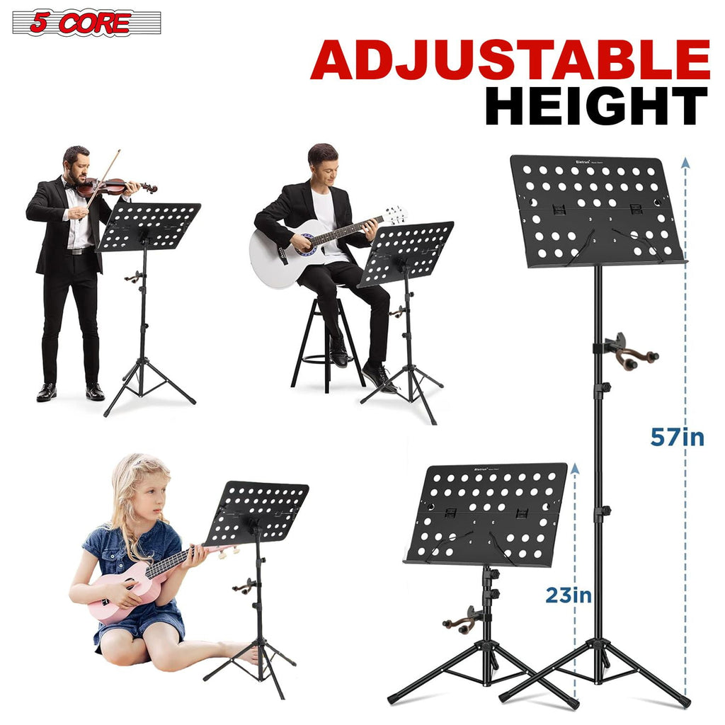 Adjustable Height Music Stand with Lightweight Foldable Design & Page