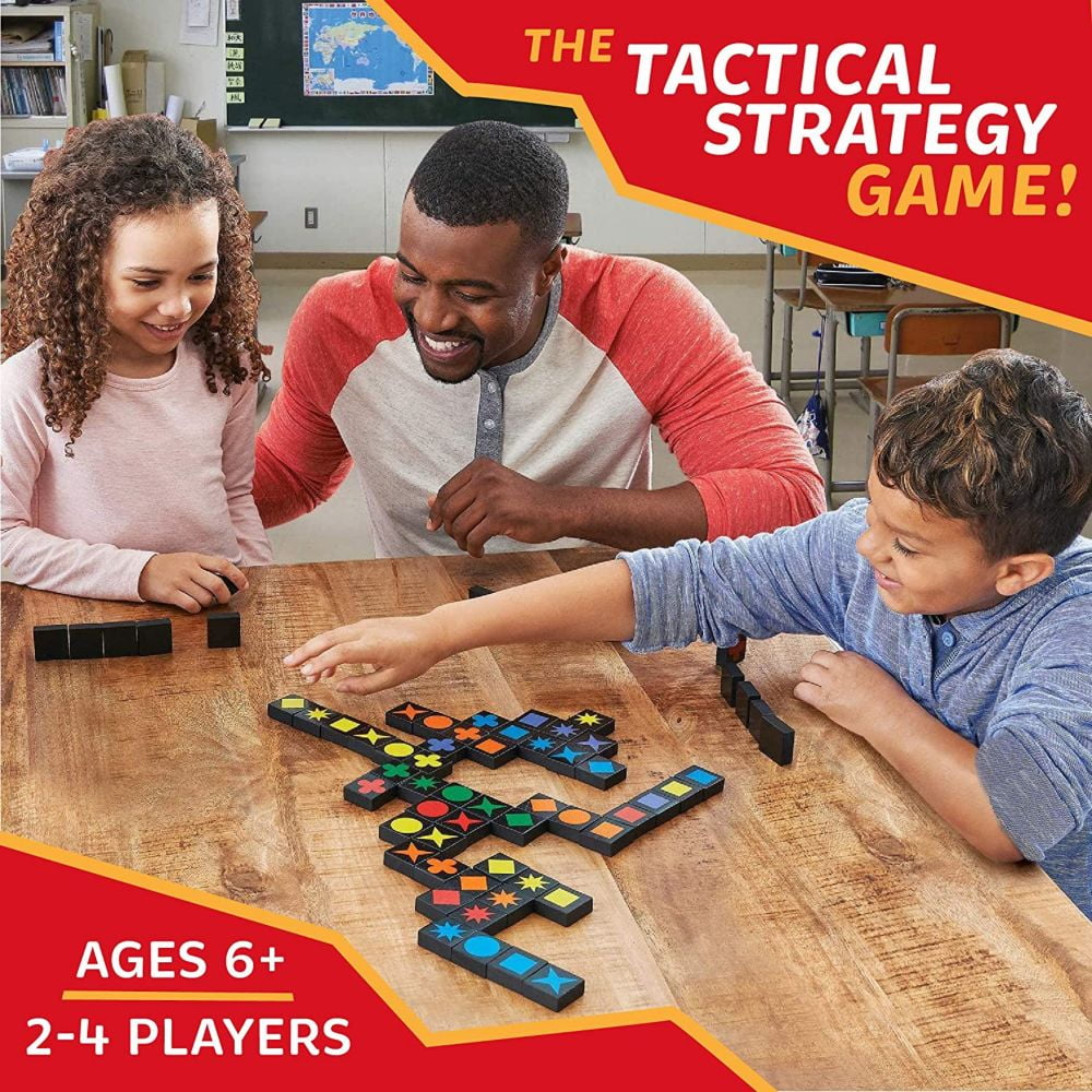 MindWare Qwirkle Strategy Board Game, 108 Durable Wooden Tiles with Ca