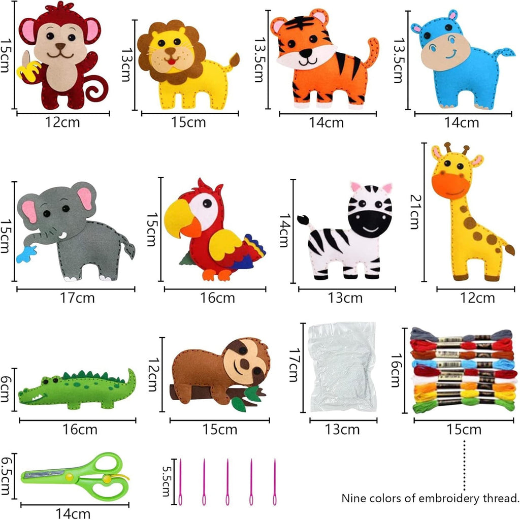 Arts Crafts DIY Toys Sewn Animal Craft Kit for Kids Educational Sewing