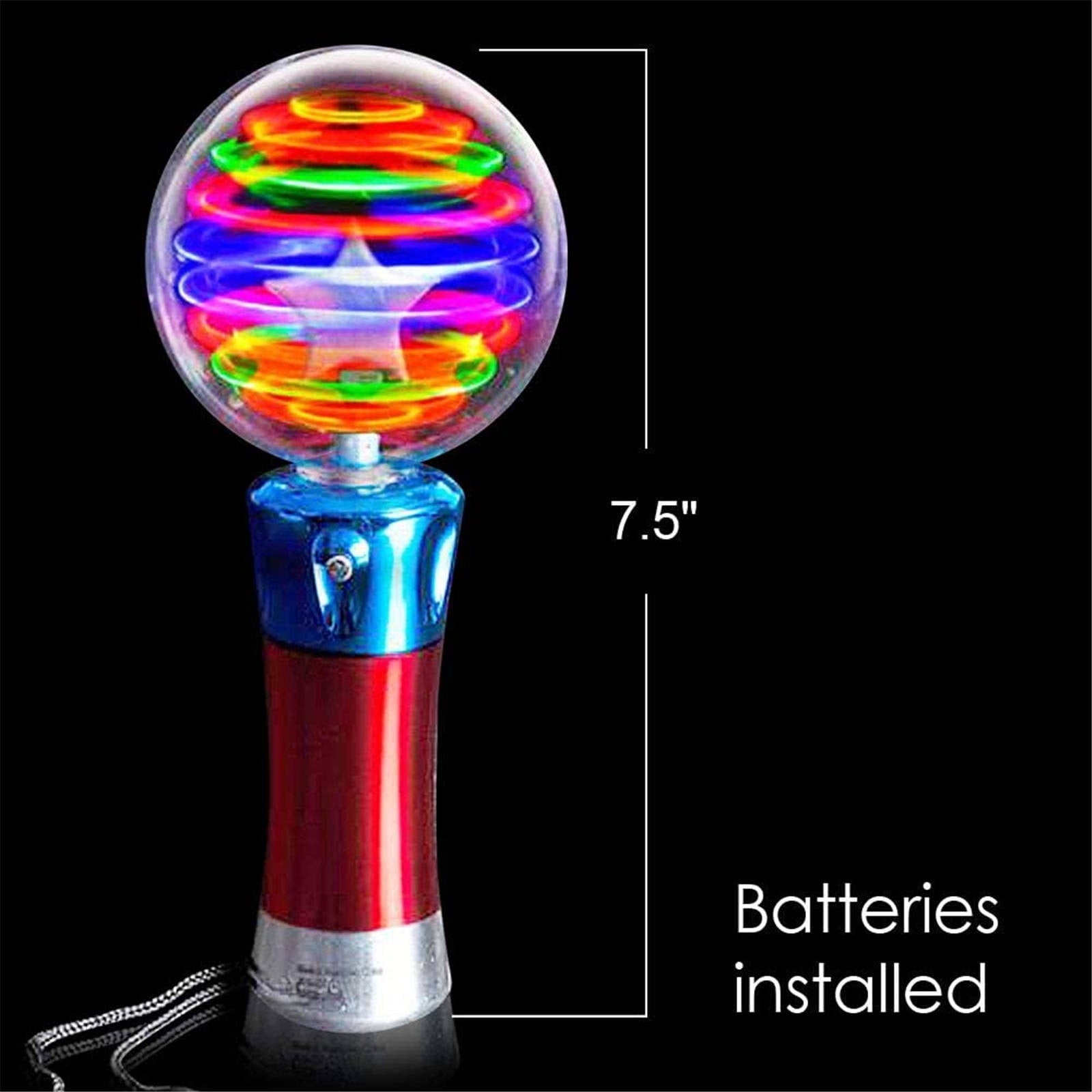 Elainilye Light Up Wand for Kids, Rotating LED Toy Wand for Boys and G