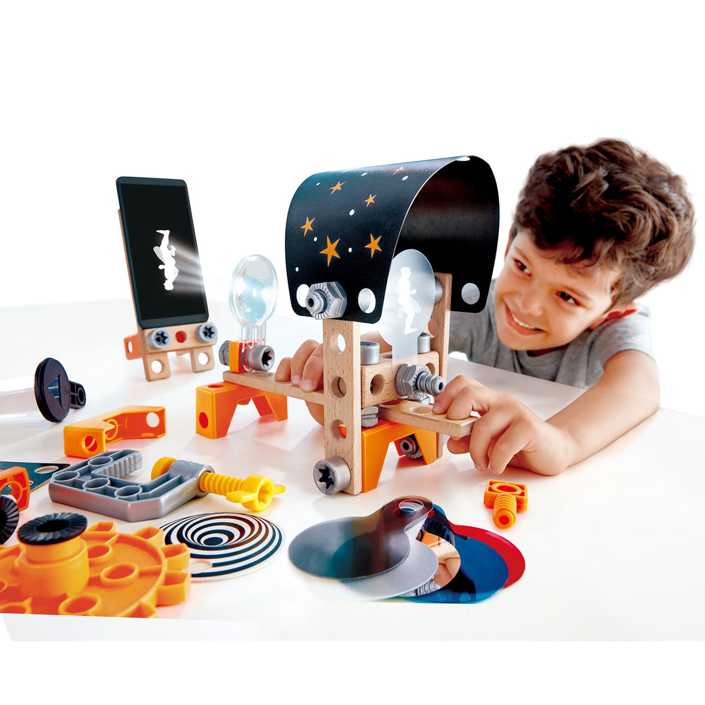 Hape: Junior Inventor: Optical Science Lab - 54pcs, Wooden Building To