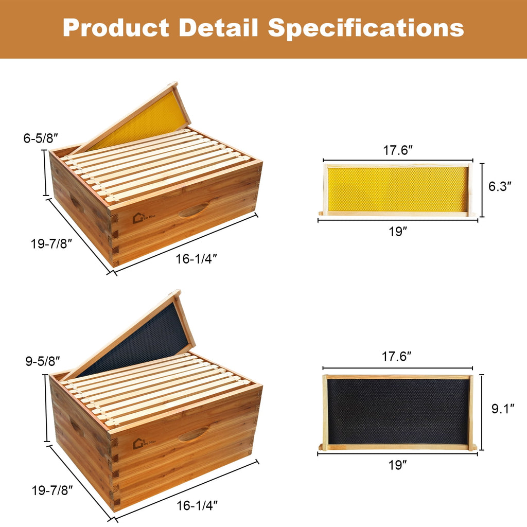 Ultimate Beekeeping Starter Kit with Cedar & Beeswax | Complete 10-Fra