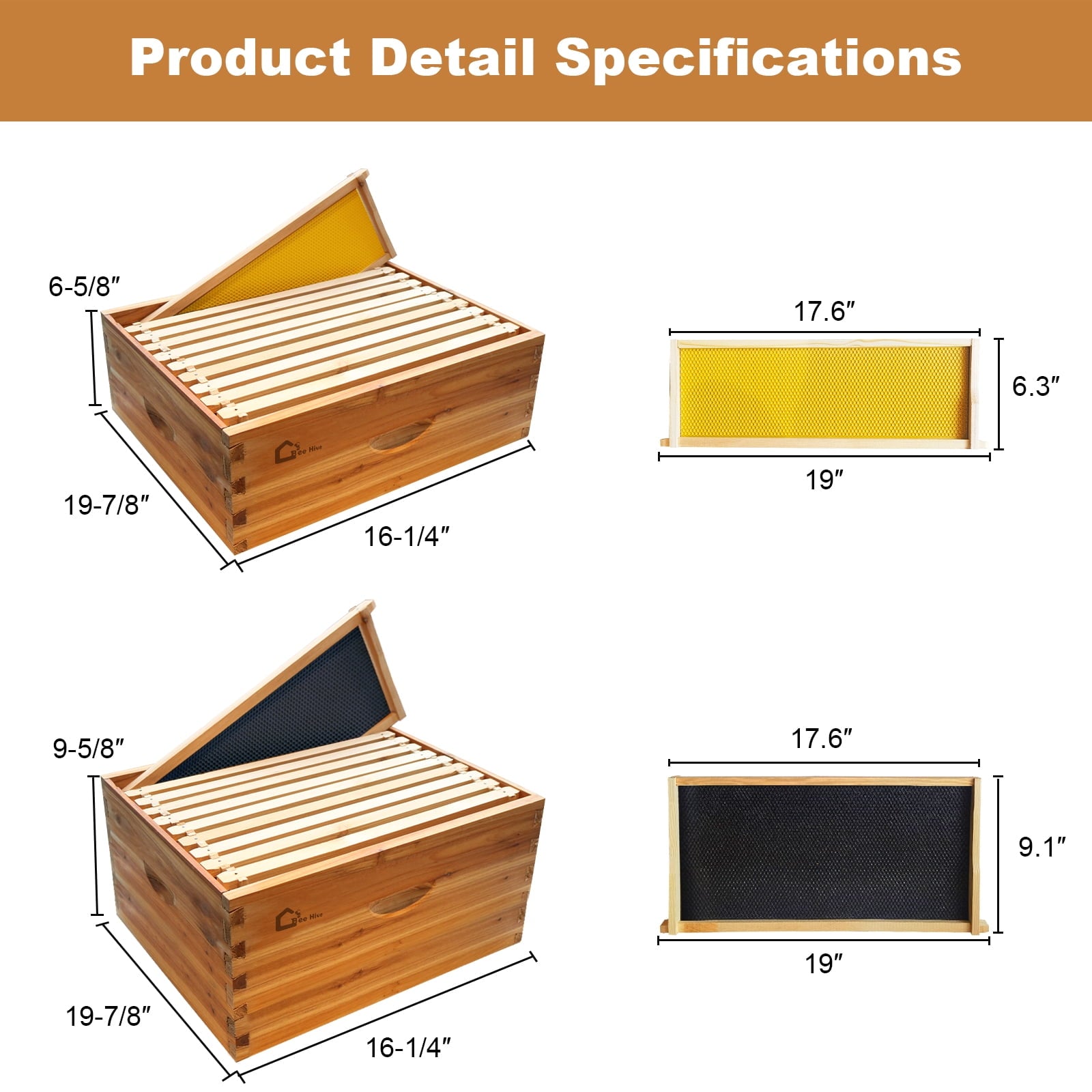 Ultimate Beekeeping Starter Kit with Cedar & Beeswax | Complete 10-Fra