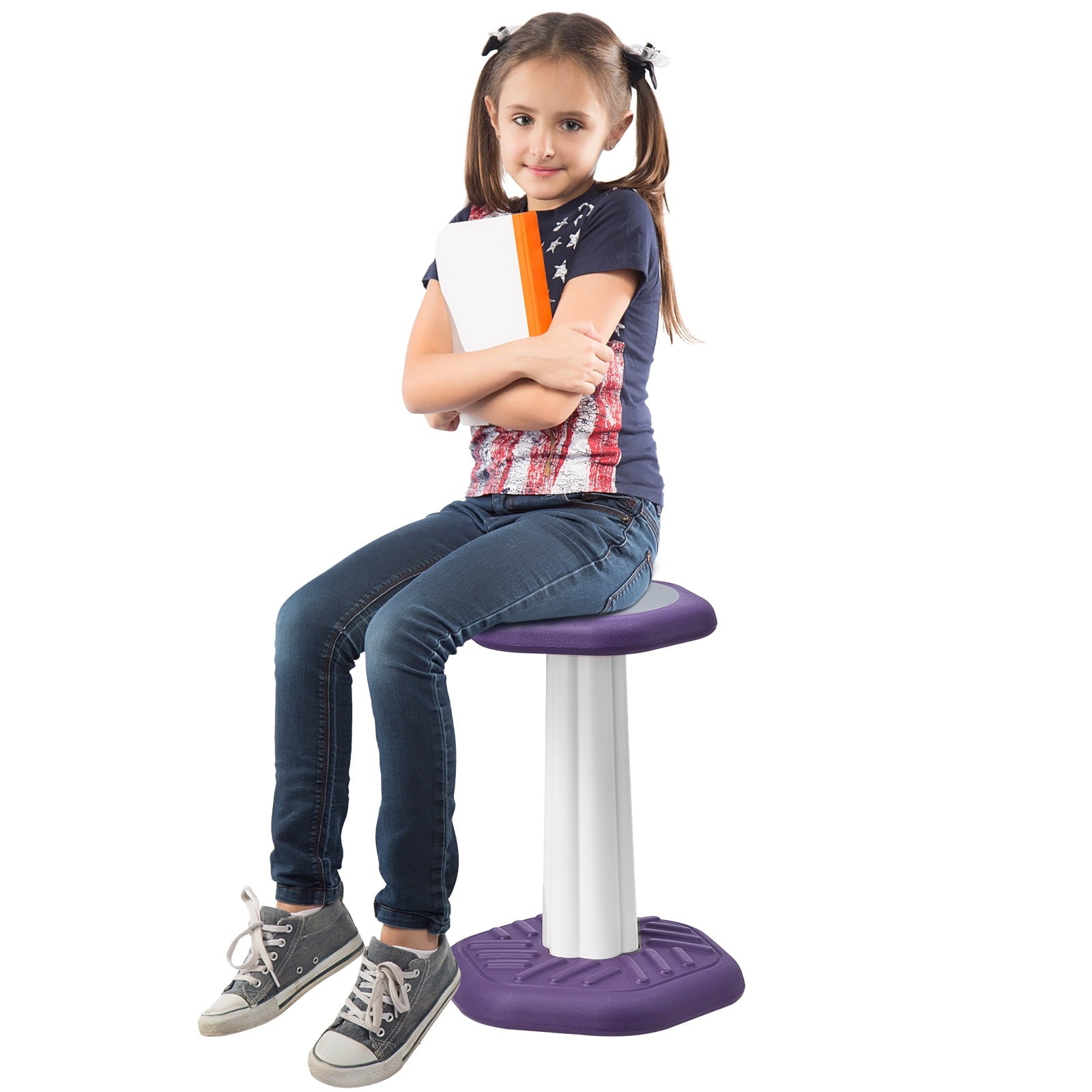 Kids Active Wobble Chair with Sponge Cushion, Age 7-14, Purple | Impro