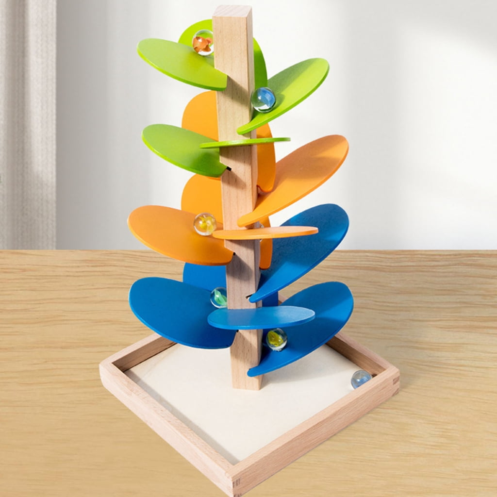 lanema Rainbow Music Tree Toy Wooden Ball Drop For Kids Educational Le