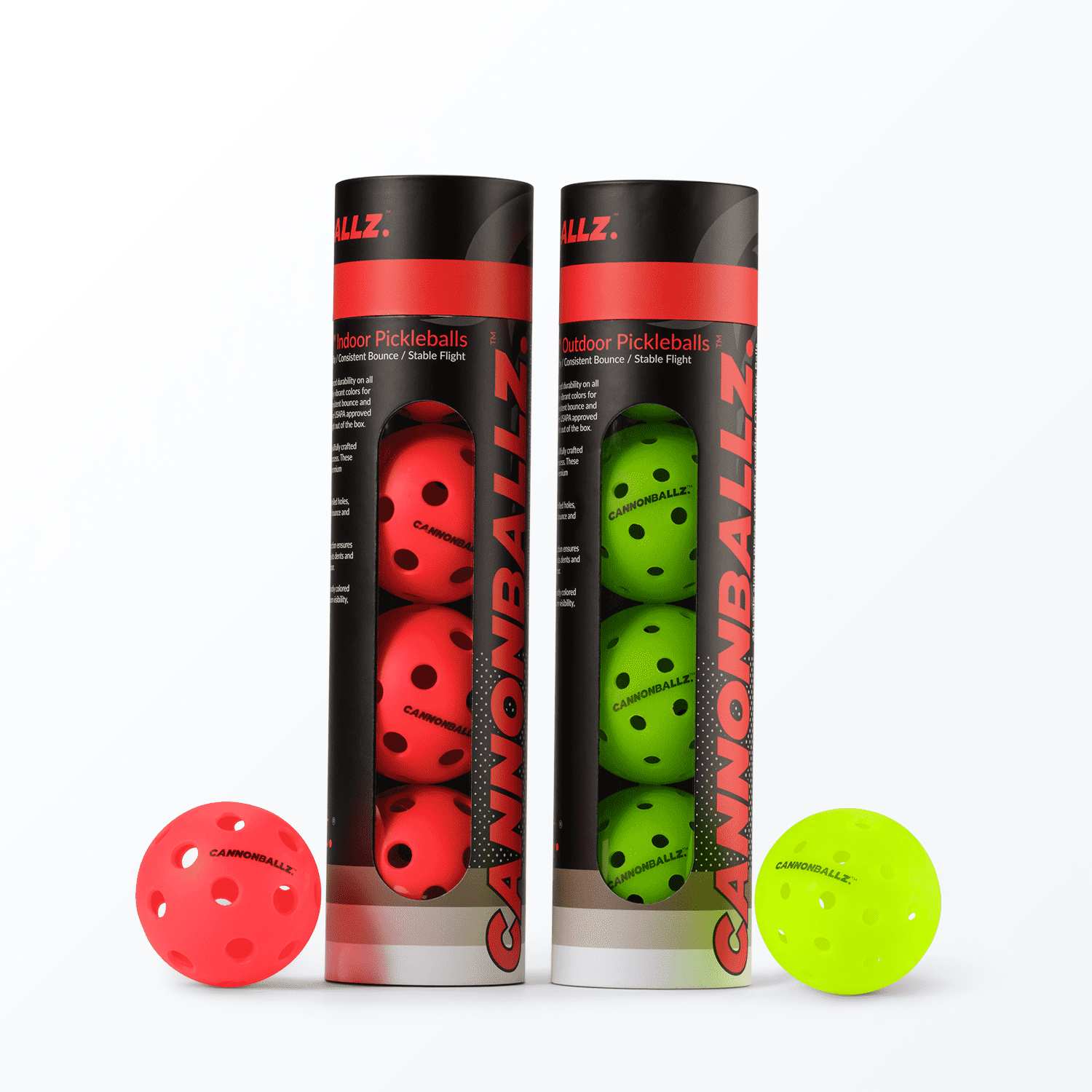 Mint Sport Cannonballz - Indoor Pickleball Balls Multi-Pack – 26 Hol