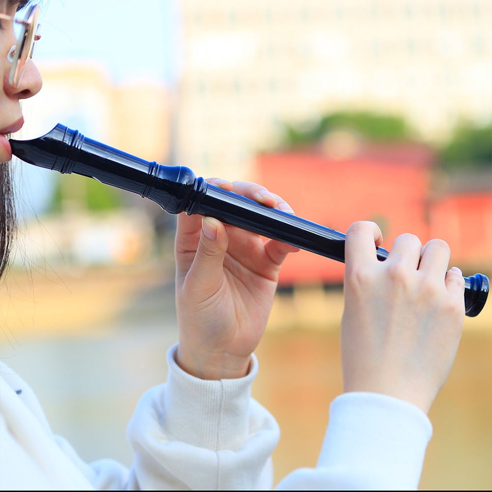 WHAMVOX 8-Hole Black Recorder Flute for Kids and Students - Beginner M