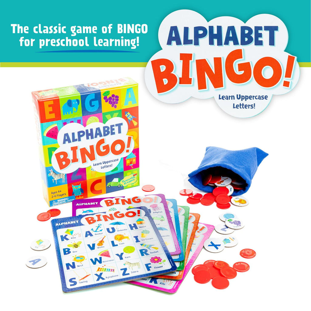 Peaceable Kingdom Alphabet Bingo! Letter Learning Educational Board Ga