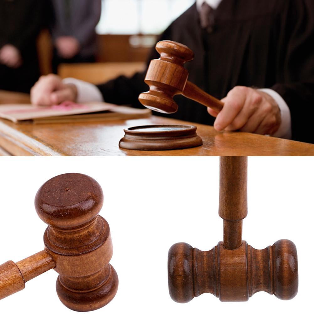 1PC Crafted Court Hammer Gavel Handmade Wooden Auction Lawyer Judge Ha