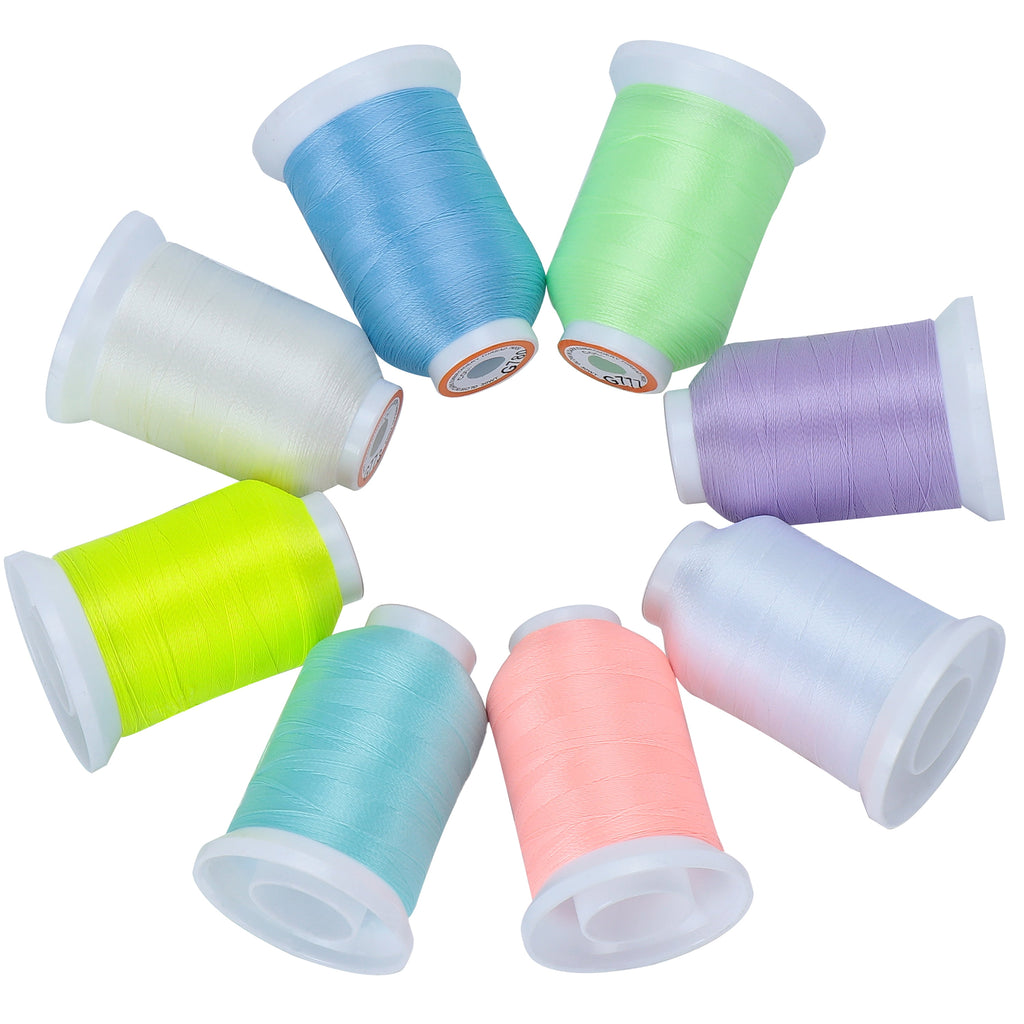 New brothread 8 Colors Luminary Glow in The Dark Embroidery Machine Th