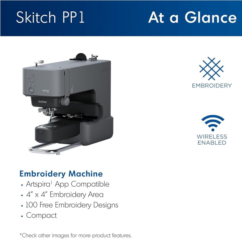 Brother Skitch PP1 4" x 4" Embroidery Machine with Artspira Studio